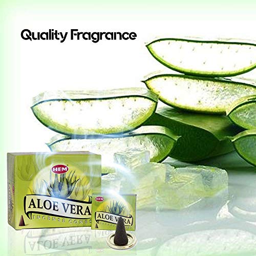 Aloe Vera - Case of 12 Boxes, 10 Cones Each - HEM Incense From India