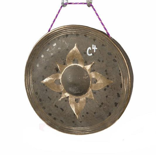 The Gong Shop Handcrafted Bronze Thai Gong – Deep, Resonant Tone for Meditation, Sound Healing, Yoga & Home Décor – Authentic Instrument Hand-Made in Thailand (C4 Tuned Thai Gong 9" - 10") - size: C4