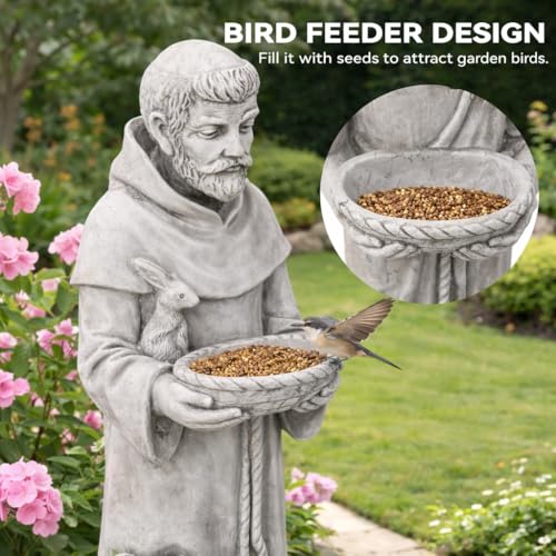 36.2" St Francis Garden Statue,Outdoor Catholic Sculpture - color: St Francis-36.2"