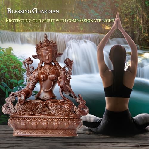 White Tara Buddha Statue Pure Copper Handmade Zen Home Decor - color: White Tara