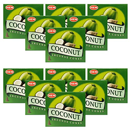 Coconut Incense Cones And Cone Incense Burner Bundle Insence Insense Hem Incense - color: Coconut