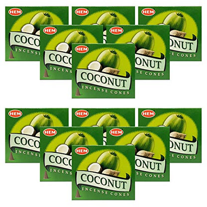 Coconut Incense Cones And Cone Incense Burner Bundle Insence Insense Hem Incense - color: Coconut