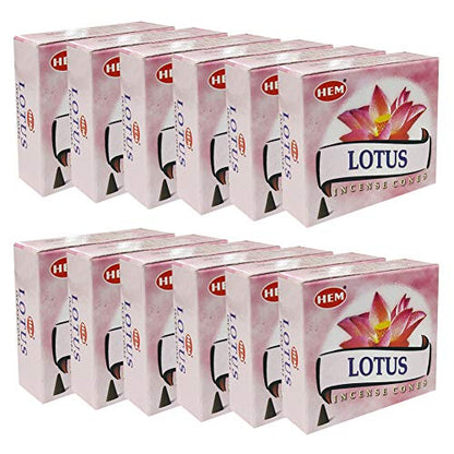Lotus Incense Cones and Cone Incense Burner Bundle Insence Insense Hem Incense - color: Lotus