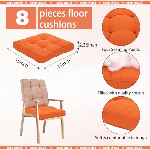 Gerrii 8 Pcs Floor Cushions for Classroom, Pink and Green Series, Square - color: Pink and Green Series, style: Square