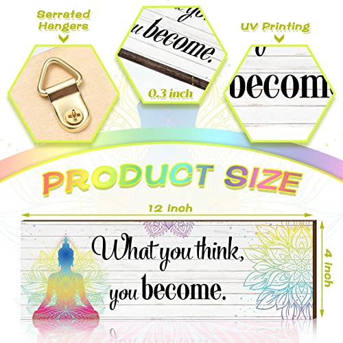 Yerliker 3 Pcs Buddha Wall Art Meditation Decor Zen Quote Signs, White - color: What You Think