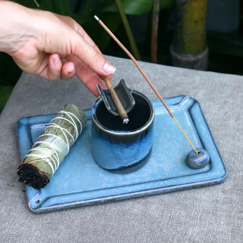 Cool & Cute Ceramic Ashtray – Deep Ash Tray with Holder