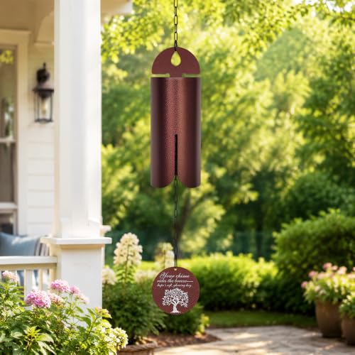 27 Inch Deep Tone Wind Chime for Outside, Bronze Outdoor Wind Chime