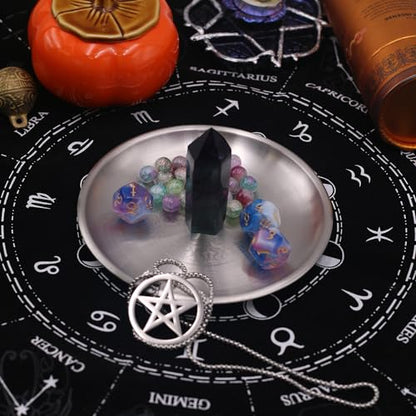 Offering Bowl Ritual Plate Great for Altar use, Shamanic Wicca Ritual, Incense Burner, Smudging, Decoration（Life Tree） - style: Life Tree