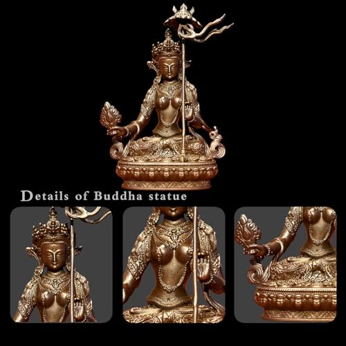 Sitatapatra Buddha Statue Pure Copper Handmade Zen Meditation Decor - color: Sitatapatra