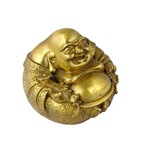 Laughing Buddha Statue Maitreya Figurine, Brass Statues and Sculptures for Home and Office Decor & Car Ornaments, Creative Decorations Happy Buddha (Large) - size: Large