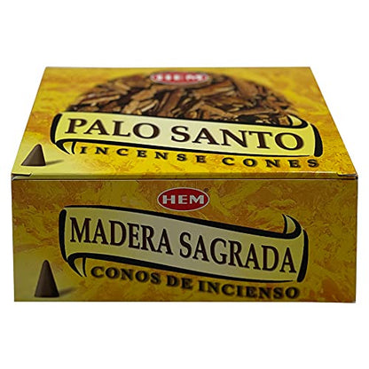 Palo Santo Incense Cones and Burner Holder Bundle from Hem Incense Trumiri for Smudging and Aroma - color: Palo Santo
