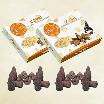 Copal Backflow Incense Cones - 20 Cones, Dual Pack of 10, Waterfall Effect - color: Copal, size: Pack of 2 (20 Cones)