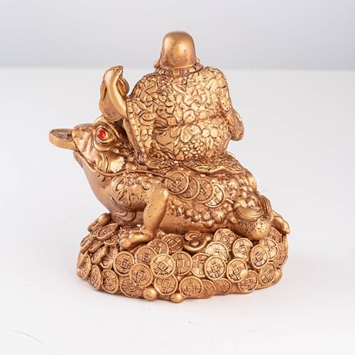 Feng Shui Laughing Buddha Money Frog，Lucky Money Toad Decorations,Ideal for Attracting Wealth(Brown Buddha)
