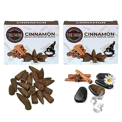 Cinnamon Backflow Incense Cones - Dual Pack of 10 Cones - Waterfall Incense - color: Cinnamon, size: Pack of 2 (20 Cones)