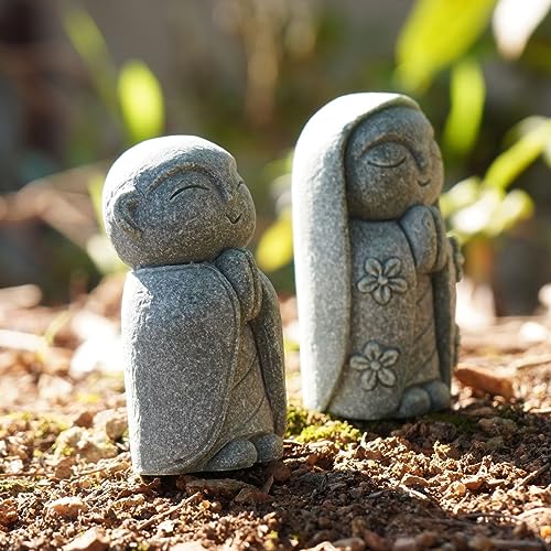 OwMell Japanese Jizo Monk Buddha Statue Figurine Aquarium Garden Decor - color: Namaste