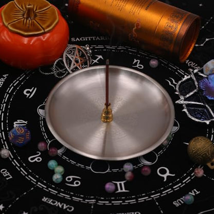 Offering Bowl Ritual Plate Great for Altar use, Shamanic Wicca Ritual, Incense Burner, Smudging, Decoration（Life Tree） - style: Life Tree