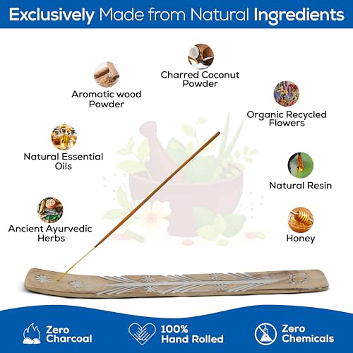 Satya Karma Incense Sticks, Satya Bng (Bangalore) Insenses 15gmx3 Pack with Raajsee Incense Holder Bundle, Satya Nagchampa Natural Incense - color: Karma