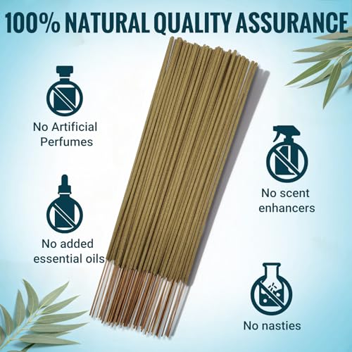Eucalyptus Incense Sticks (50 Sticks), 100% Natural sustainably harvested Eucalyptus, Suitable for Yoga, Meditation, Relaxation, and Spiritual Purification - color: Eucalyptus