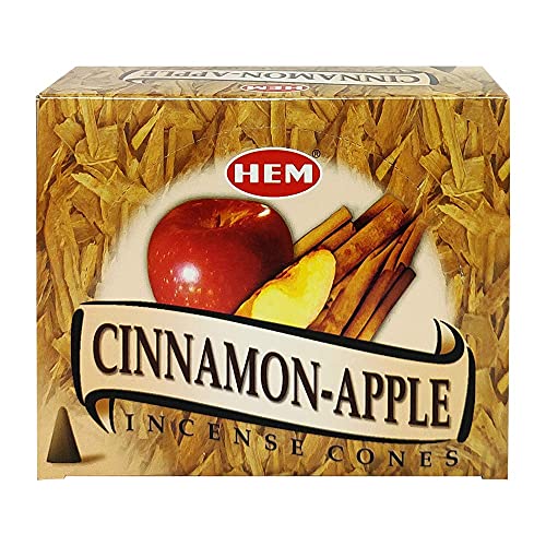 TRUMIRI Incense Cone Holder Bundle with Hem Cinnamon Apple Incense Cones - Pack of 12 (Approx 120 Cones) - color: Cinnamon Apple