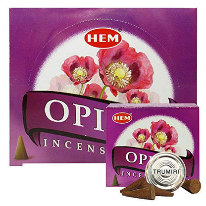 Opium Incense Cones and Cone Incense Burner Bundle Insence Insense Hem Incense - color: Opium