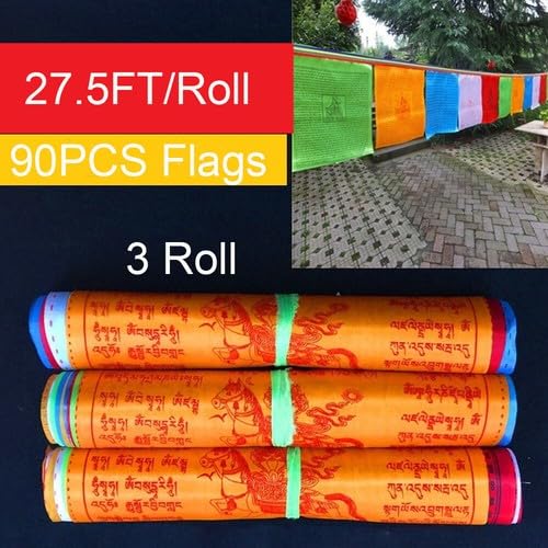 90Pcs Flags in Three Roll Tibetan Buddhist Prayer Flags 11" Flags USA