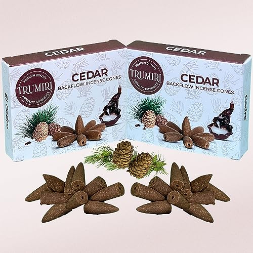 Cedar Backflow Incense Cones - Dual Pack of 10 Cones - Waterfall Effect - color: Cedar, size: Pack of 2 (20 Cones)