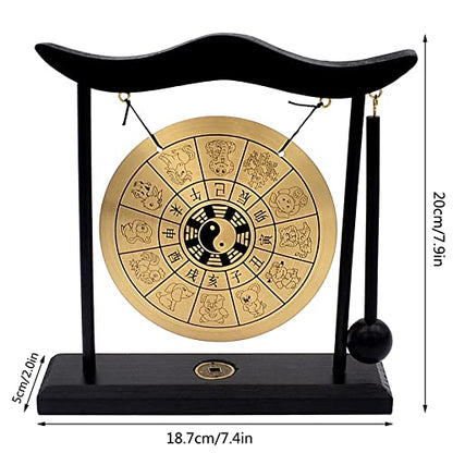Feng Shui Brass Gong Desktop Zen Art for Fortune + Free Red String Bracelet H1304 - color: H1304