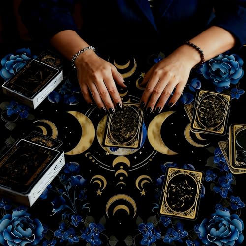 Altar Cloth Moon Star Printed Tarot Cloth Witchy Tablecloth
