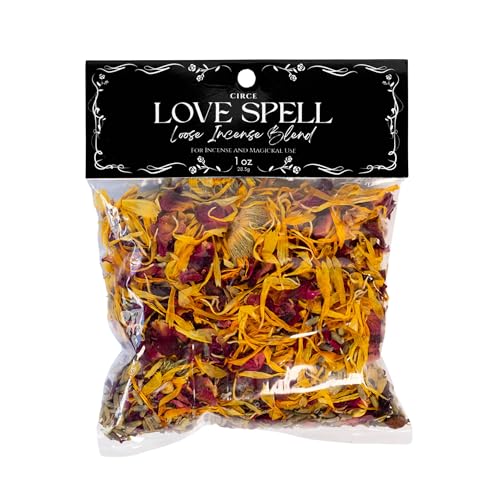 CIRCE Loose Herb Incense Love Spell Aromatic Blend - for Ritual Practices, Amulet Bags, Candle Magic or Loose Incense -Attract New Love or Enhance Existing Flame - Rose Petals & Lavender - 1oz - color: Love Spell