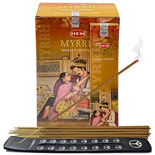 Masala Incense Sticks and Holder Burner Bundle from Hem Incense and Trumiri for Home Fragrance Insence Insiensos - color: Yellow 1