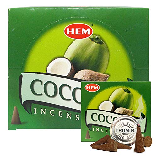 Coconut Incense Cones And Cone Incense Burner Bundle Insence Insense Hem Incense - color: Coconut