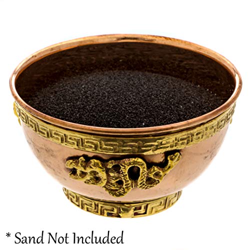 Alternative Imagination Dragon Copper Bowl - Offering Bowl For Altar Use, Ritual Offerings, Witchy Home Decor - Incense Holder for Incense Cones, White Sage, Palo Santo Sticks - 3 Inches Wide - style: Dragon