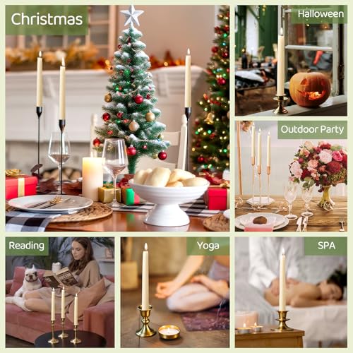 White Beeswax Taper Candles,10 Inch,12 Pack, Non-Toxic, Up to 8 Hours - color: White, size: 8in-8pcs