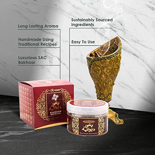 Bakhoor Al Deewania - 150gm Jar - Incense Powdered Cubes - Arabic - Oriental Fragrance - Beautiful Aroma by SAC