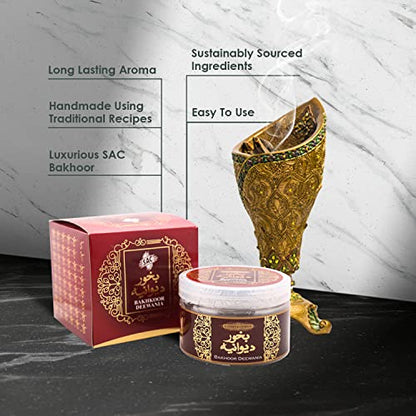 Bakhoor Al Deewania - 150gm Jar - Incense Powdered Cubes - Arabic - Oriental Fragrance - Beautiful Aroma by SAC