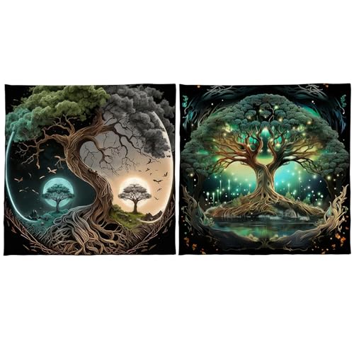 Trees of Life Altars Cloth Tarots Cards Tablecloth Divinations Cards Table Cloth Square Tapestry Witchcrafts Supply