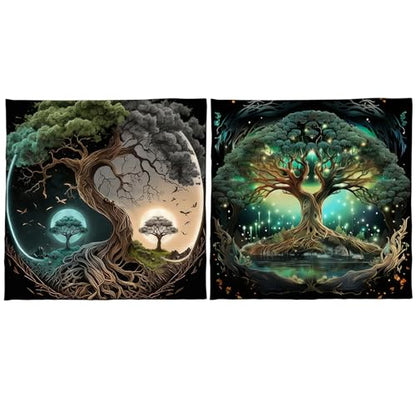 Trees of Life Altars Cloth Tarots Cards Tablecloth Divinations Cards Table Cloth Square Tapestry Witchcrafts Supply