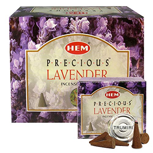 Precious Lavender Incense Cones and Cone Incense Burner Bundle Insence Insense Hem Incense - color: Precious Lavender