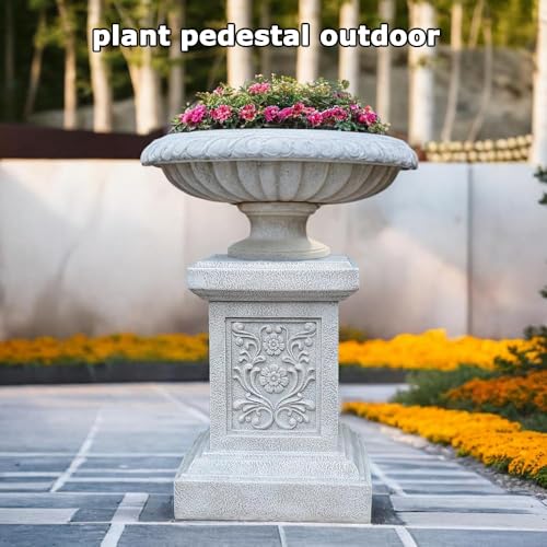 Classic Statuary Stand Outdoor Pedestal Sculpture Decor Plinth Base Riser, Garden or Home Resin Statuary Pedestal, 12.6" Tall, 7.3 Pounds