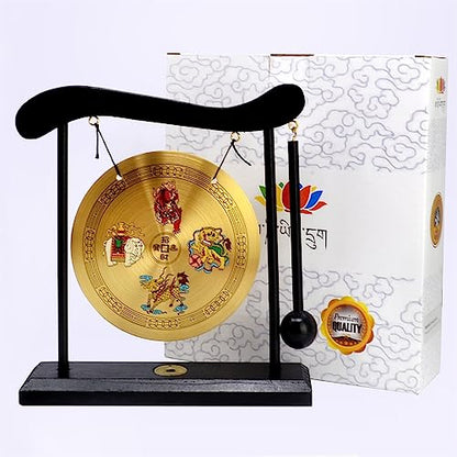 Feng Shui Brass Gong Four Divine Beasts Bring Wealth and Treasure Desktop Decoration - color: Fh1308