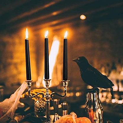 14 Unscented Black Taper Candle,10 inch Tall and 3/4 inch Thick,7.5 hrs Clean Burning,Dripless Candles for Weddings, Prayers, Festivals, Churches - color: 10"14pcs-Black