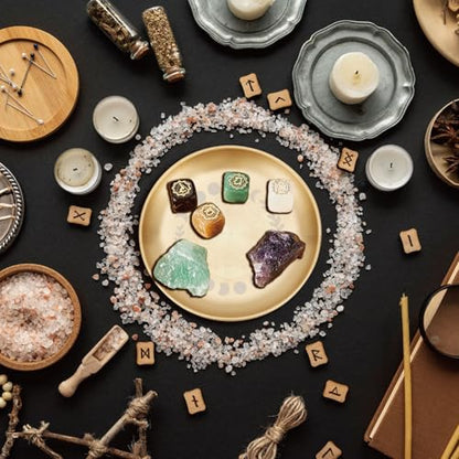 CREATCABIN Moon Phase Altar Ritual Plate Dish Stainless Steel Flat Bowl Golden Round Tarot Offering Bowl Dish Candle Trinket Holder Jewelry Tray for Incense Burner Dowsing Divination 5.55 Inch - style: Golden Moon Phase Leaf