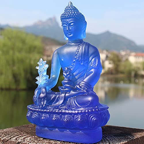 Acxico 1Pcs Buddha Medicine Figure Statue Altar Buddhist Resin Fengshui