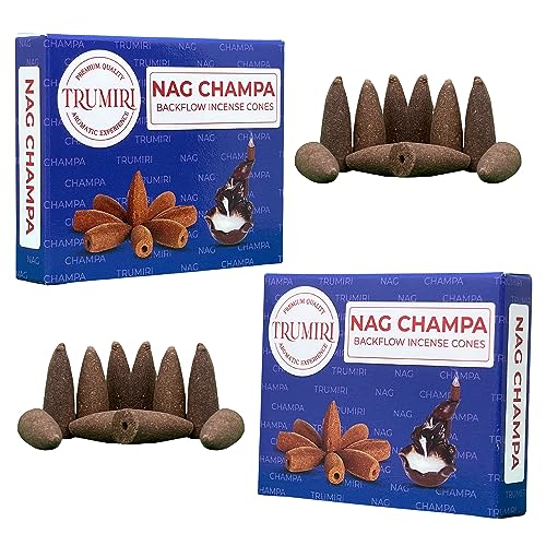 TRUMIRI Nag Champa Backflow Incense Cones - 20 Count (Pack of 2) - color: Nag Champa, size: Pack of 2 (20 Cones)