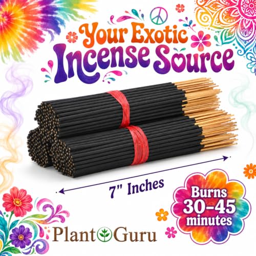 Black Coconut Exotic Incense Sticks 7 Inch - Bulk 1 Bundle 85 to 100 Sticks - Natural 7" Long Lasting Aroma that Burns for 30 to 45 Minutes.