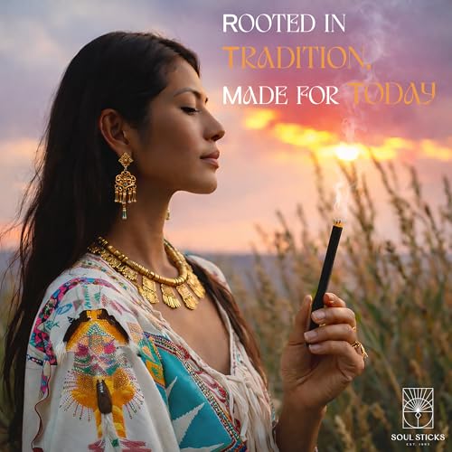 Soul Sticks Aztec Cinnamon Resin Incense Sticks, 90 Hrs Burn Time – 100% Natural, Hand-Rolled & Slow-Burning 6 Pcs| Artisan Blend for Yoga, Meditation, Relaxation, Aromatherapy (Lotus) - color: Lotus