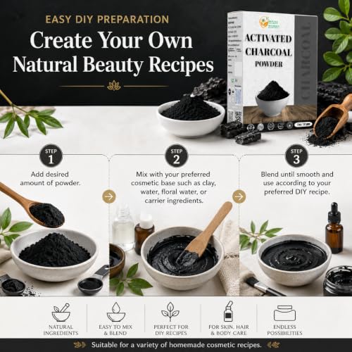 Herbs Botanica Activated Charcoal Powder, Food Grade, 2 oz