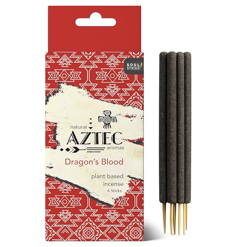 Soul Sticks Aztec Cinnamon Resin Incense Sticks, 90 Hrs Burn Time – 100% Natural, Hand-Rolled & Slow-Burning 6 Pcs| Artisan Blend for Yoga, Meditation, Relaxation, Aromatherapy (DragonBlood) - color: Dragon Blood
