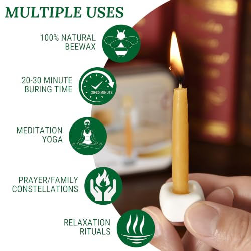 Natural Beeswax Candles 10 Pack, 20 Minutes Burning Mini Candles,Smokeless Dripless Bees Wax Candles for Yoga-Raw - color: Raw, size: 10