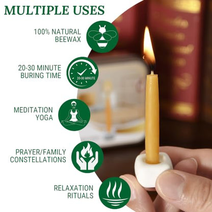 Natural Beeswax Candles 10 Pack, 20 Minutes Burning Mini Candles,Smokeless Dripless Bees Wax Candles for Yoga-Raw - color: Raw, size: 10